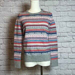 GAP Crazy Fair Isle Merino Wool Stripe Sweater Women's XS